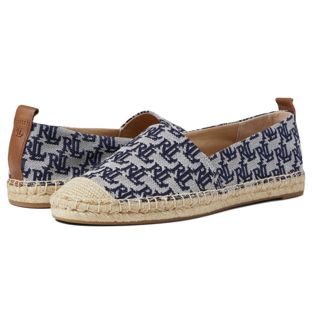 Lauren Ralph Lauren Cameryn Monogram Jacquard Espadrille Slip-On Flat Women‎